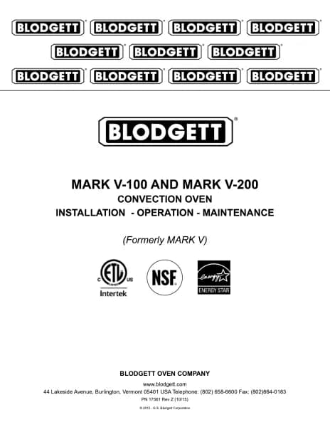 Blodgett Mark V-100