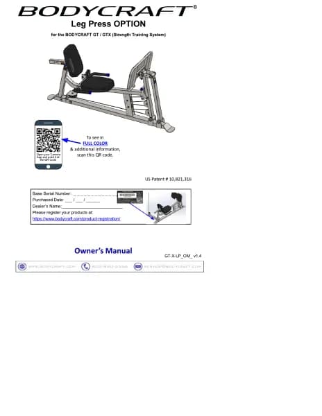 BodyCraft GT/GTX Leg Press