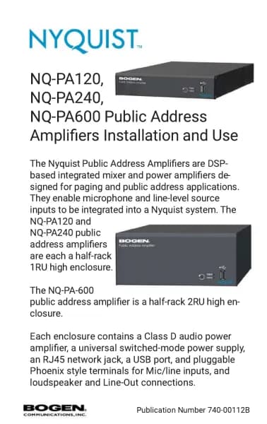 Bogen Nyquist NQ-PA600