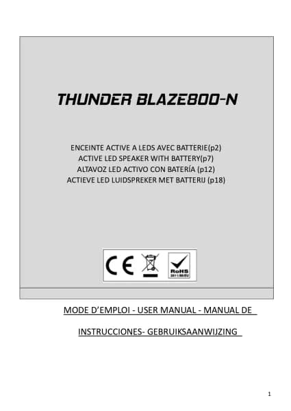 BoomTone DJ THUNDER BLAZE800-N