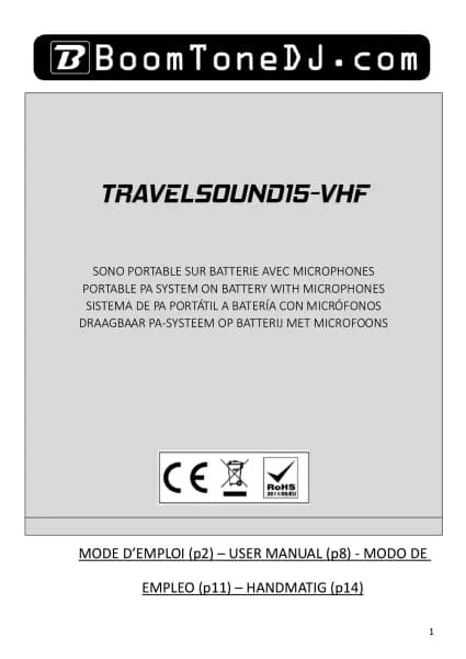 BoomTone DJ TRAVELSOUND15-VHF