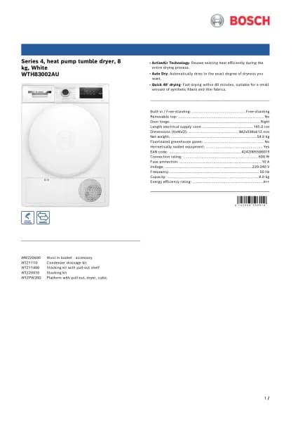 Bosch WTH83002AU
