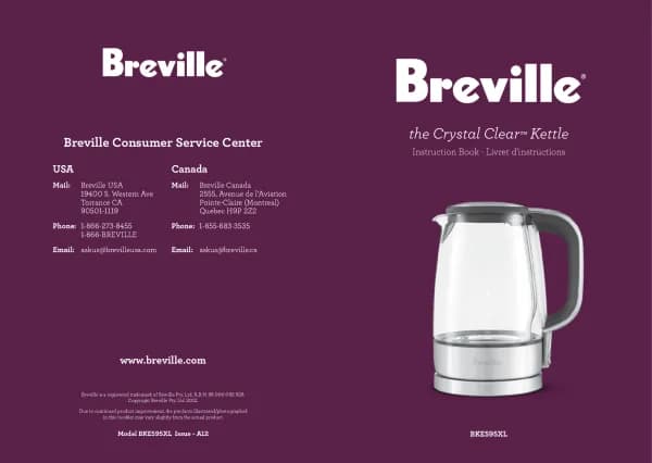 Breville the Crystal Clear BKE595XL