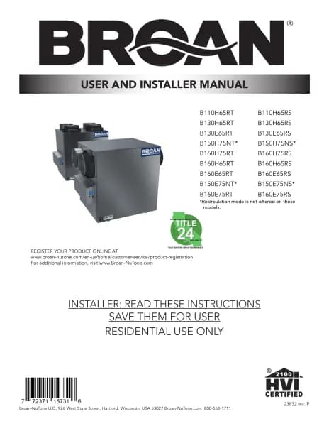 Broan B160E75RT