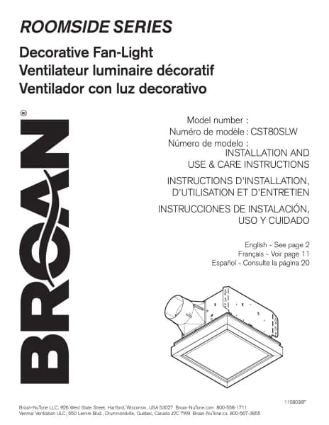 Broan CST80SLW