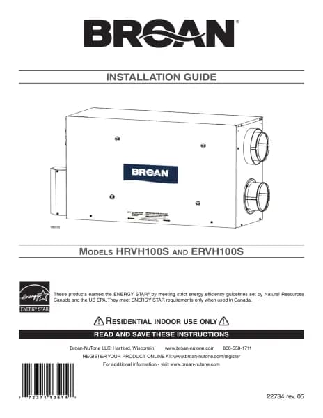 Broan ERVH100S