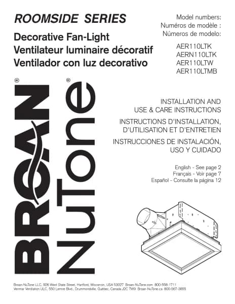 Broan Roomside AER110LTKC