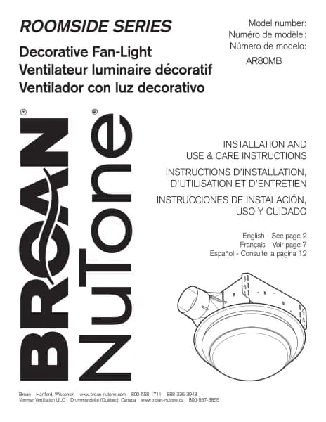 Broan Roomside AR80MB