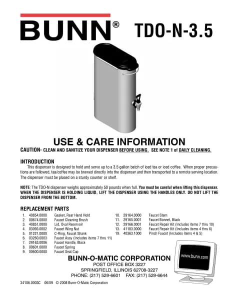 Bunn TDO-N-3.5