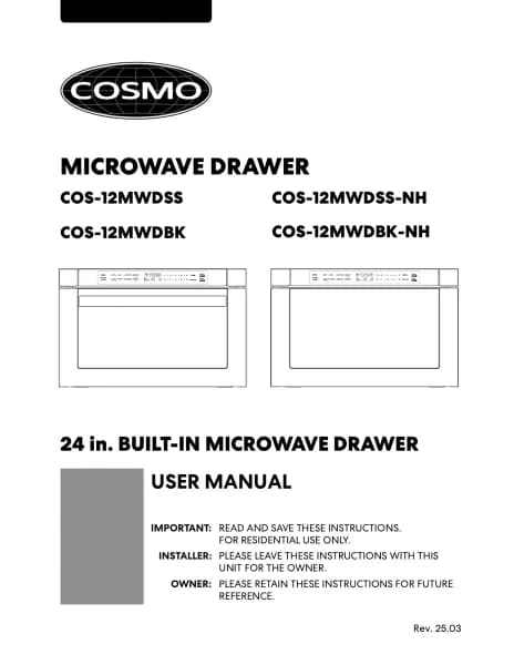 Cosmo COS-12MWDBK-NH