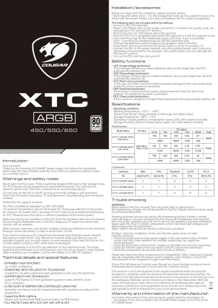 Cougar XTC ARGB DIGITAL