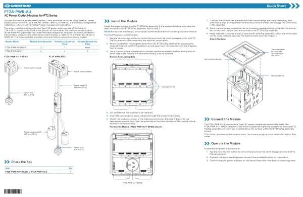 Crestron FT2A-PWR-AU-1-BASIC