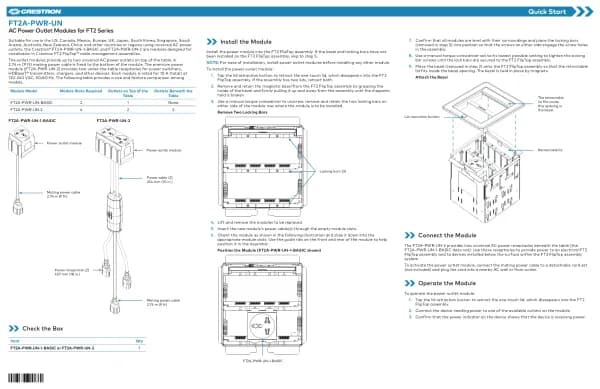 Crestron FT2A-PWR-UN-1-BASIC