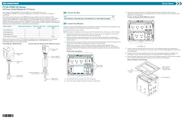 Crestron FT2A-PWR-US-1