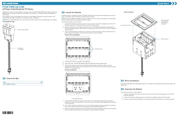 Crestron FT2A-PWR-US-2-BX
