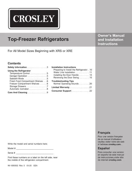 Crosley XRS18GFASS