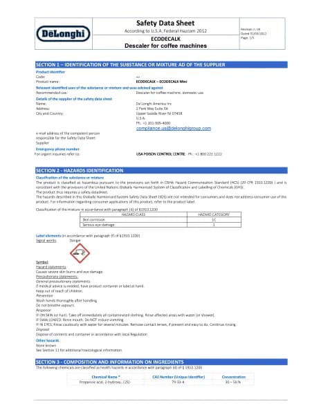 Delonghi EcoDecalk Mini DLSC200