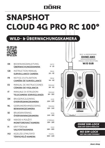 Dorr SnapShot Cloud 4G Pro RC 100°