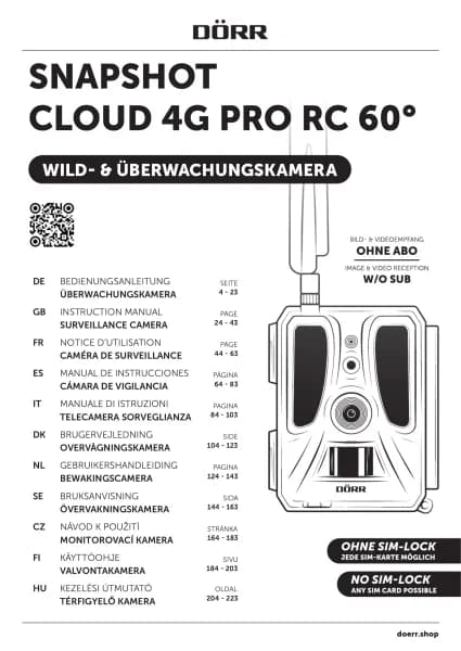 Dorr SnapShot Cloud 4G Pro RC 60°