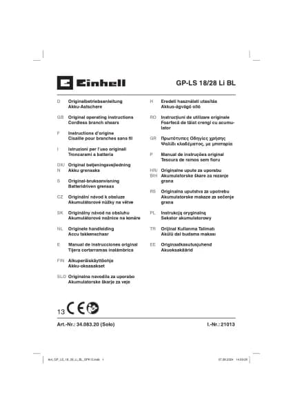 Einhell GP-LS 18/28 Li BL