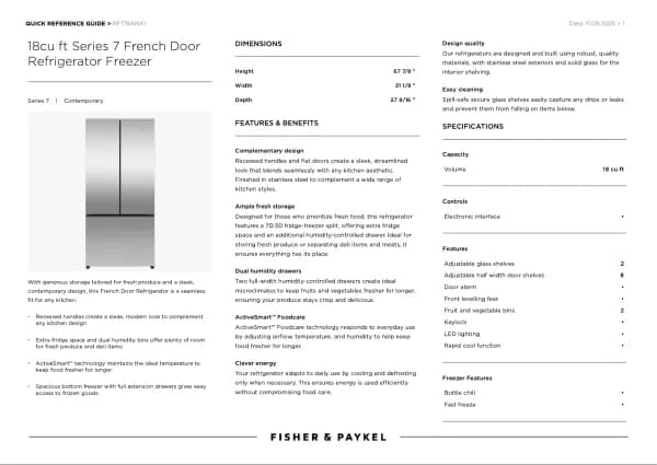 Fisher Paykel RF178ANX1