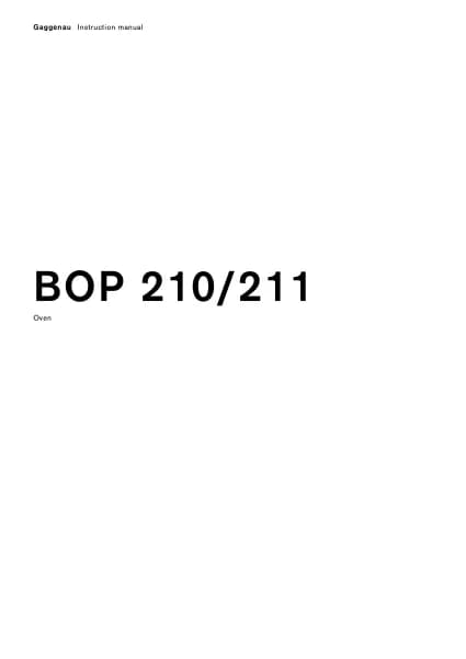Gaggenau BOP 210 111