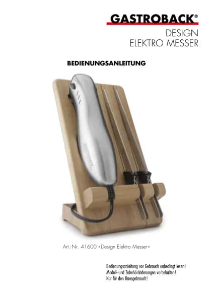 Gastroback Design Electric Knife 41600