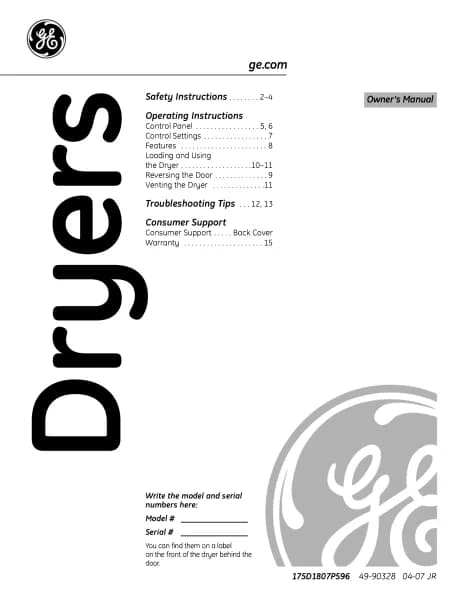 GE DLSR483CC