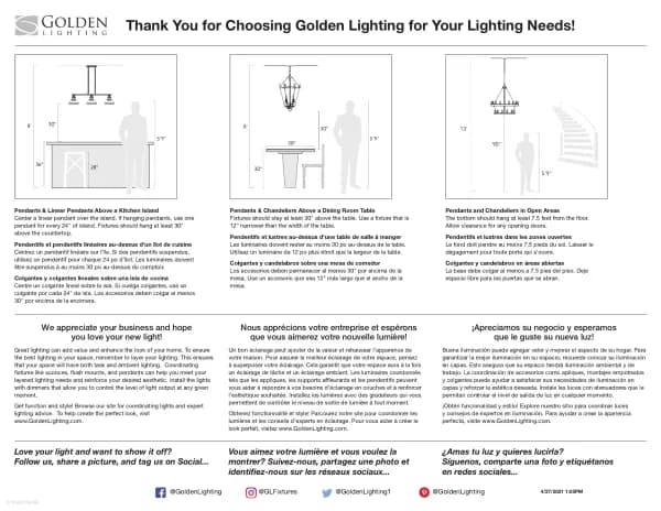 Golden Lighting Hines 3118-2SF