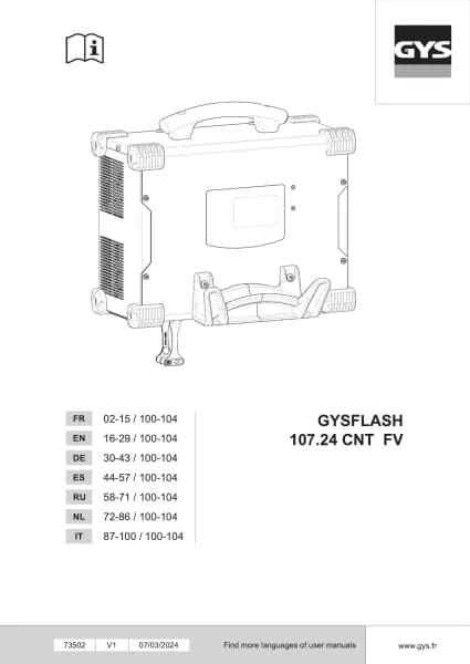 Gys flash 107.24 CNT FV