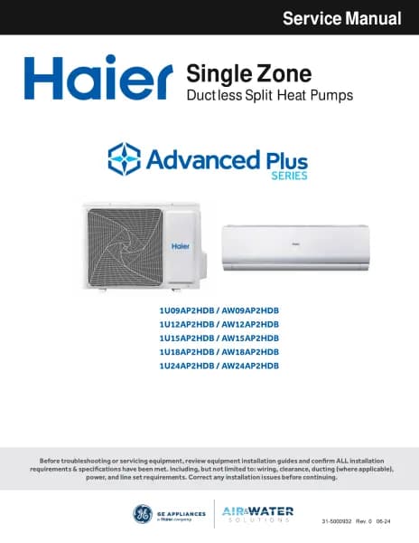 Haier Advanced Plus 1U24AP2HDB