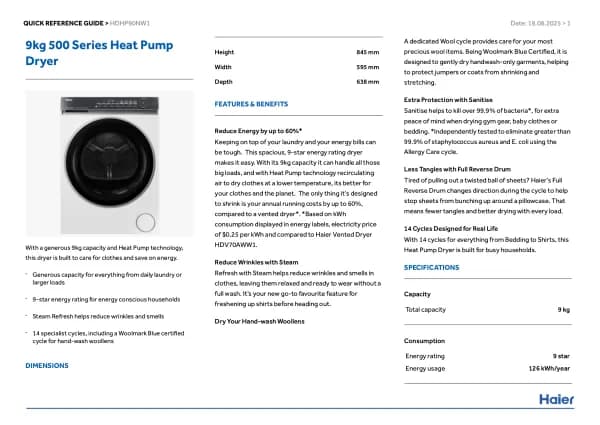 Haier HDHP90NW1