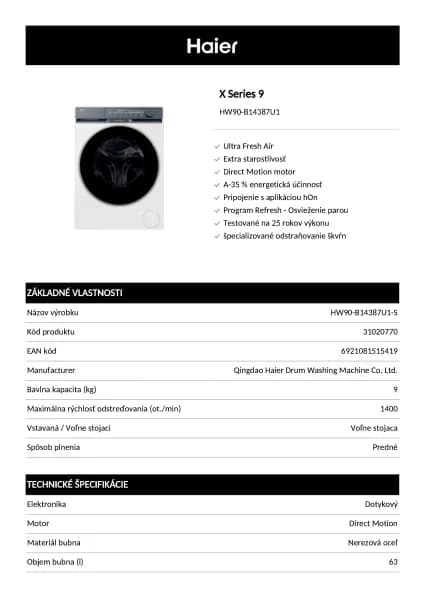 Haier HW90-B14387U1
