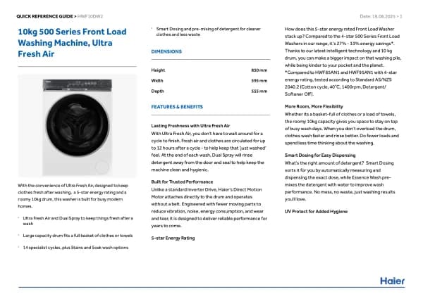 Haier HWF10DW2