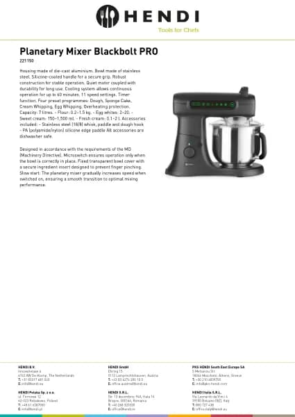 Hendi Blackbolt PRO 221150