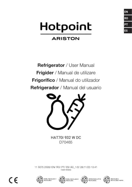 Hotpoint HAT70I 932 W DC