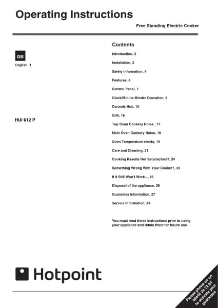 Hotpoint HUI 612 P