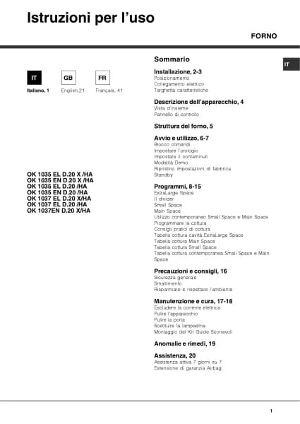Hotpoint OK 1037EL D.20 X/HA
