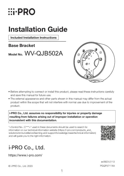 I-PRO WV-QJB502A