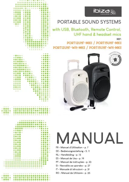 Ibiza Sound PORT12UHF-WH-MKII