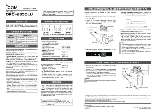 Icom OPC-2350LU