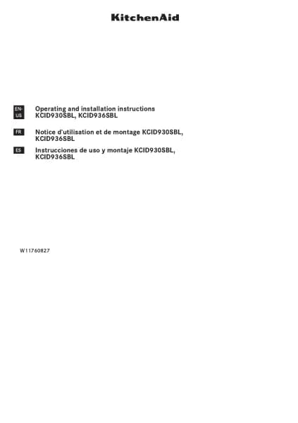 KitchenAid KCID936SBL