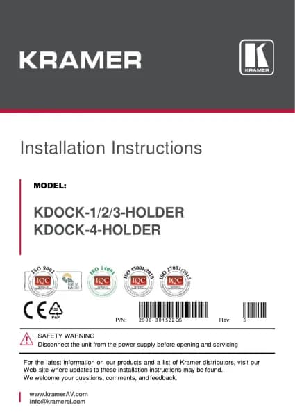 Kramer KDOCK-4-HOLDER