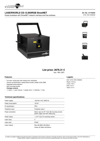 Laserworld CS-12.000RGB FX