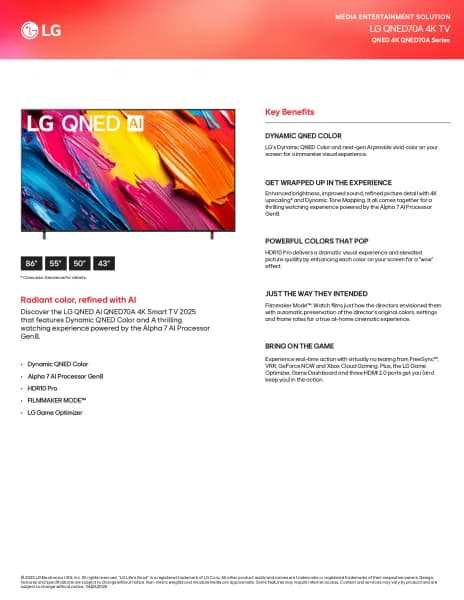 LG 86QNED70AUA