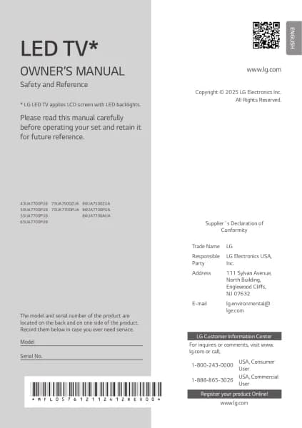 LG 86UA7700AUA
