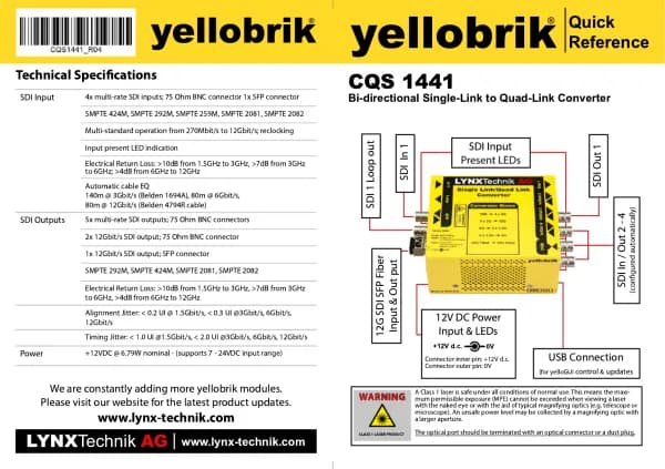 Lynx Technik Yellowbrik CQS 1441