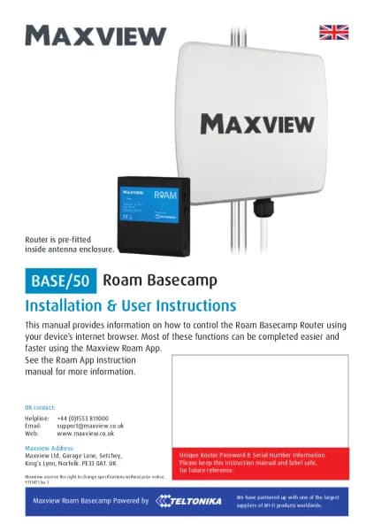 Maxview Roam Basecamp BASE/50