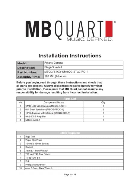 MB Quart MBQG-STG3-1