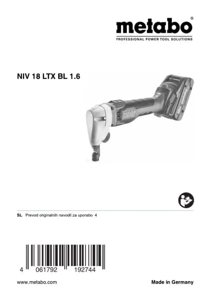 Metabo NIV 18 LTX BL 1.6